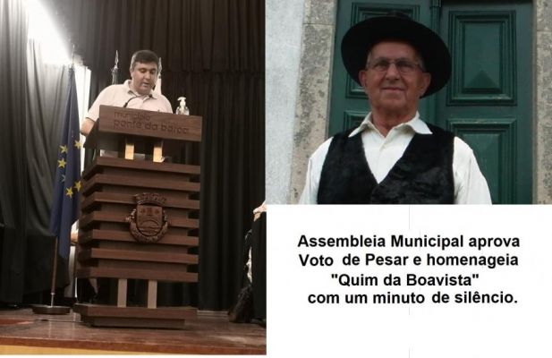 Assembleia Municipal aprova voto de pesar e homenageia “Quim da Boavista” com um minuto de Silêncio